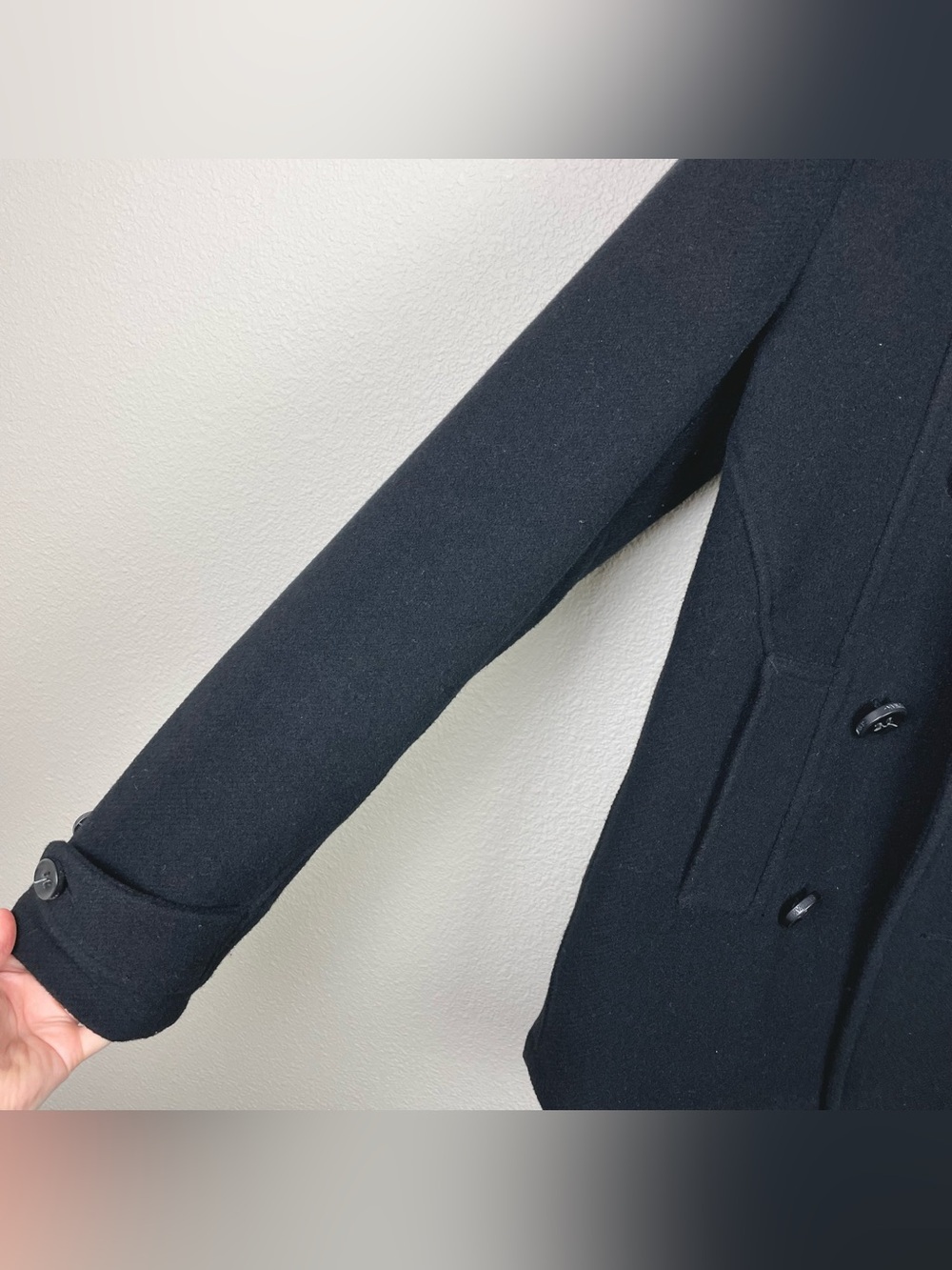 Spiewak & Sons Men's Medium Black Thick Wool Dugan Peacoat Thinsulate Button - Picture 3 of 16